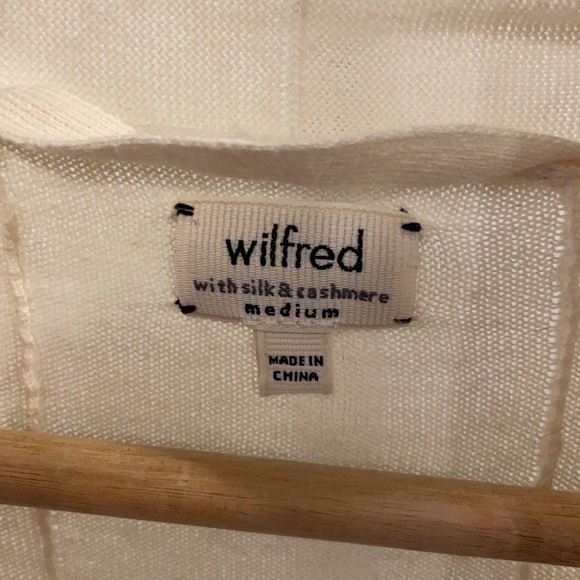 Aritzia Cashmere Silk Cotton Blend Ivory Cardigan - Picture 4 of 6